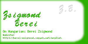 zsigmond berei business card